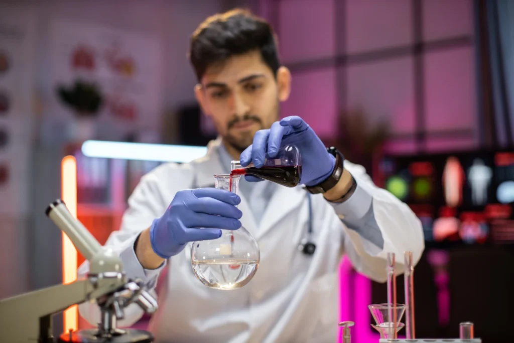 Scientist testing in a lab